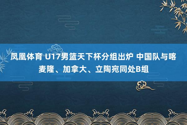 凤凰体育 U17男篮天下杯分组出炉 中国队与喀麦隆、加拿大、立陶宛同处B组