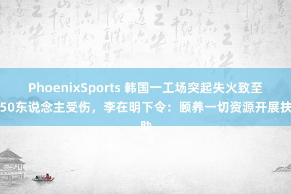 PhoenixSports 韩国一工场突起失火致至少50东说念主受伤，李在明下令：颐养一切资源开展扶助