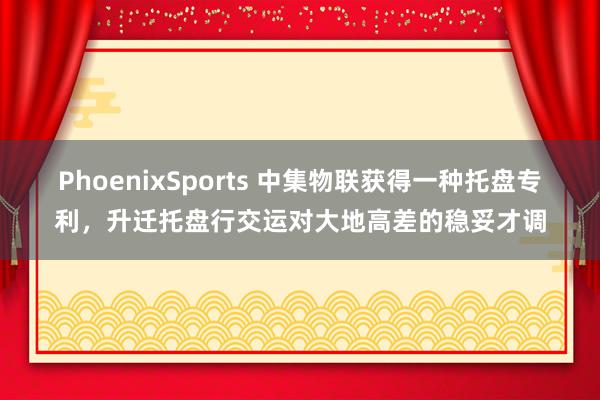 PhoenixSports 中集物联获得一种托盘专利，升迁托盘行交运对大地高差的稳妥才调