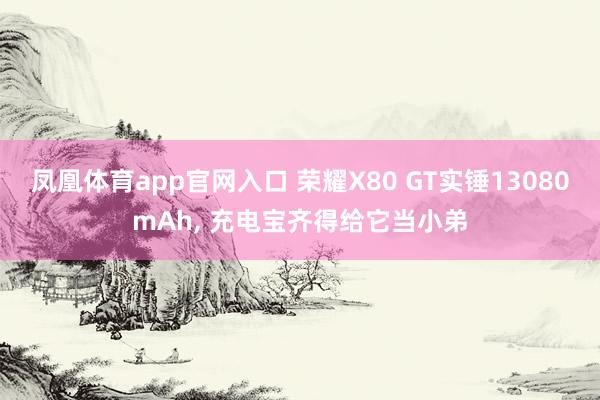 凤凰体育app官网入口 荣耀X80 GT实锤13080mAh， 充电宝齐得给它当小弟