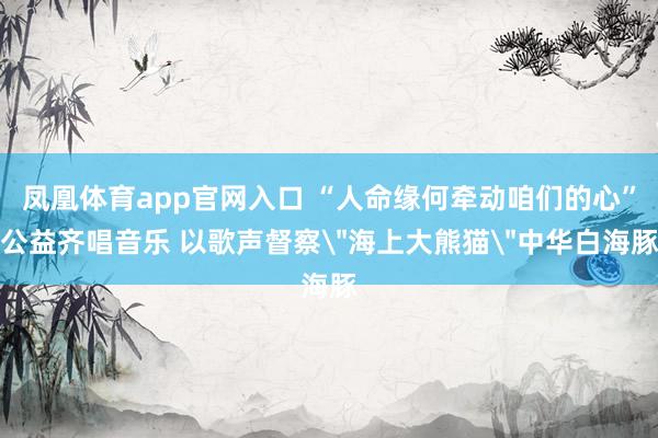 凤凰体育app官网入口 “人命缘何牵动咱们的心”公益齐唱音乐 以歌声督察