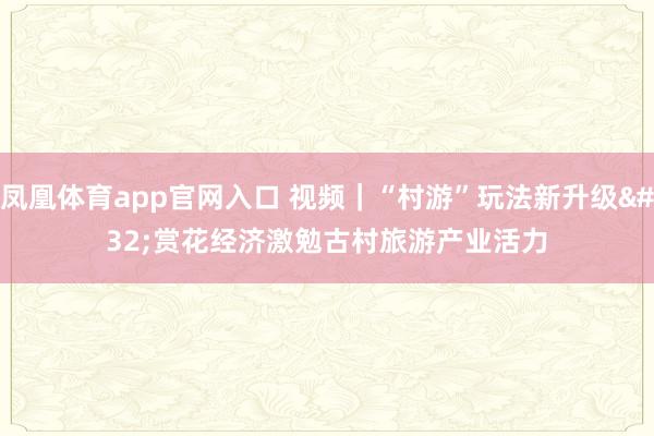 凤凰体育app官网入口 视频｜“村游”玩法新升级 赏花经济激勉古村旅游产业活力