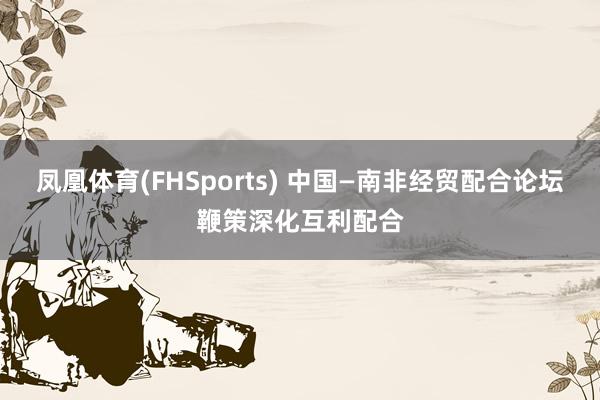 凤凰体育(FHSports) 中国—南非经贸配合论坛鞭策深化互利配合