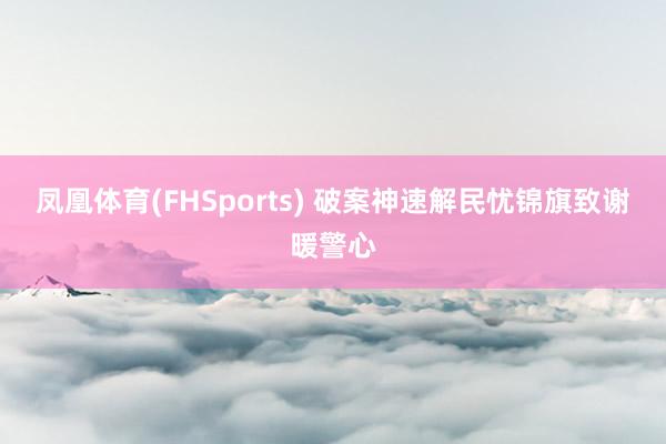 凤凰体育(FHSports) 破案神速解民忧锦旗致谢暖警心