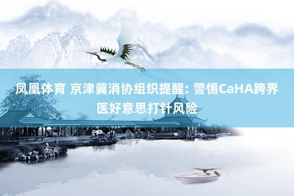 凤凰体育 京津冀消协组织提醒: 警惕CaHA跨界医好意思打针风险