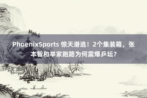 PhoenixSports 惊天潜逃！2个集装箱，张本智和举家跑路为何震爆乒坛？