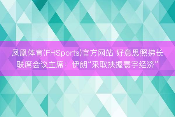 凤凰体育(FHSports)官方网站 好意思照拂长联席会议主席：伊朗“采取挟握寰宇经济”
