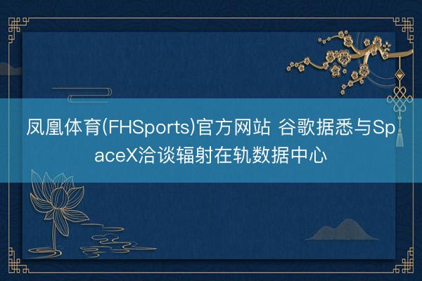 凤凰体育(FHSports)官方网站 谷歌据悉与SpaceX洽谈辐射在轨数据中心