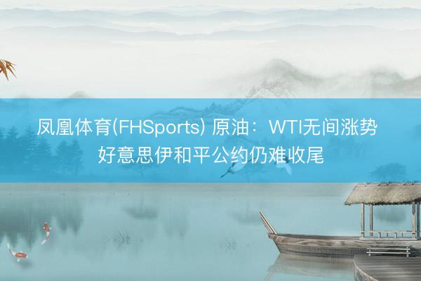 凤凰体育(FHSports) 原油：WTI无间涨势 好意思伊和平公约仍难收尾