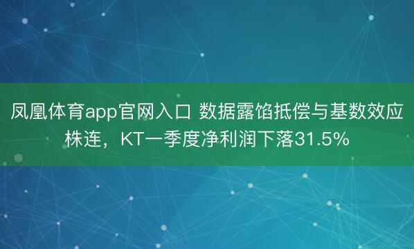 凤凰体育app官网入口 数据露馅抵偿与基数效应株连，KT一季度净利润下落31.5%