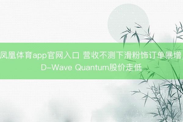 凤凰体育app官网入口 营收不测下滑粉饰订单暴增，D-Wave Quantum股价走低