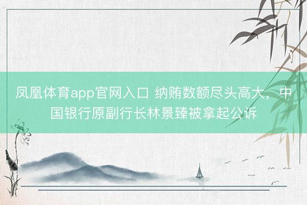 凤凰体育app官网入口 纳贿数额尽头高大，中国银行原副行长林景臻被拿起公诉