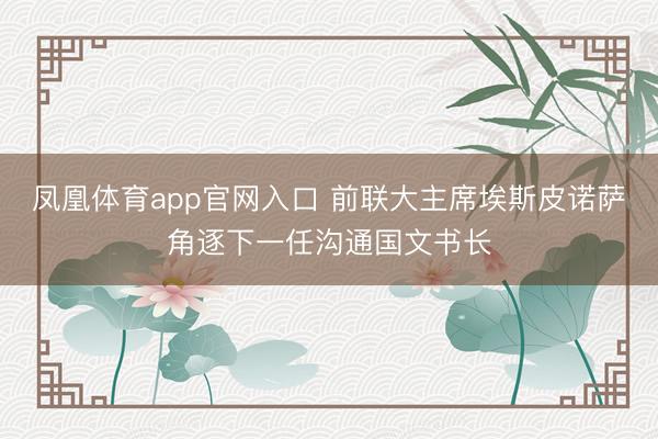 凤凰体育app官网入口 前联大主席埃斯皮诺萨角逐下一任沟通国文书长