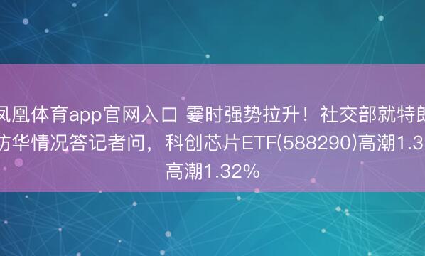 凤凰体育app官网入口 霎时强势拉升！社交部就特朗普访华情况答记者问，科创芯片ETF(588290)高潮1.32%