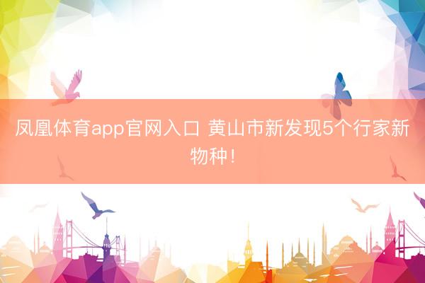 凤凰体育app官网入口 黄山市新发现5个行家新物种！