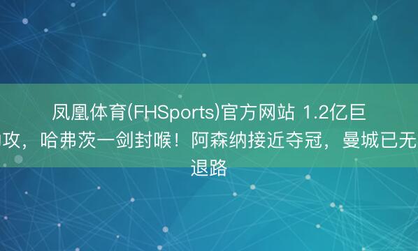 凤凰体育(FHSports)官方网站 1.2亿巨头助攻，哈弗茨一剑封喉！阿森纳接近夺冠，曼城已无退路
