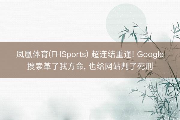 凤凰体育(FHSports) 超连结重逢! Google搜索革了我方命, 也给网站判了死刑