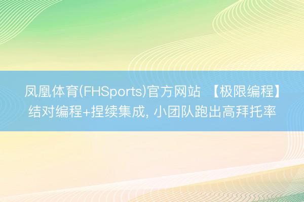 凤凰体育(FHSports)官方网站 【极限编程】结对编程+捏续集成， 小团队跑出高拜托率