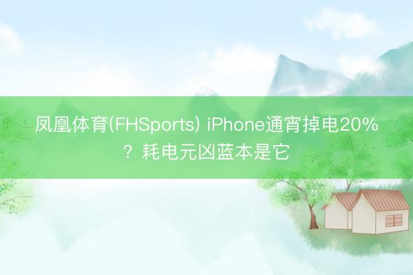 凤凰体育(FHSports) iPhone通宵掉电20%？耗电元凶蓝本是它