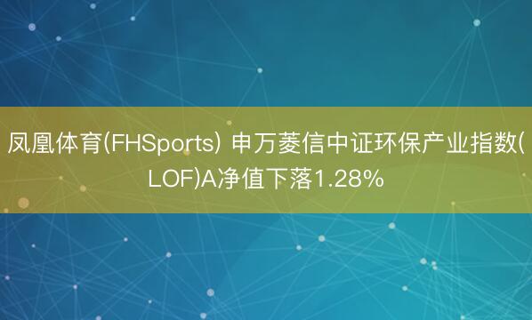 凤凰体育(FHSports) 申万菱信中证环保产业指数(LOF)A净值下落1.28%
